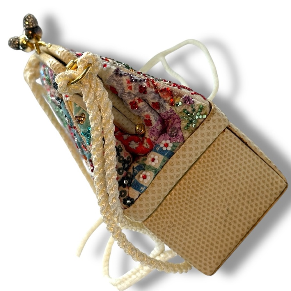 Judith Leiber Spy Bag Floral Quilted Crystal Embroidered Shoulder Bag - Picture 5 of 8